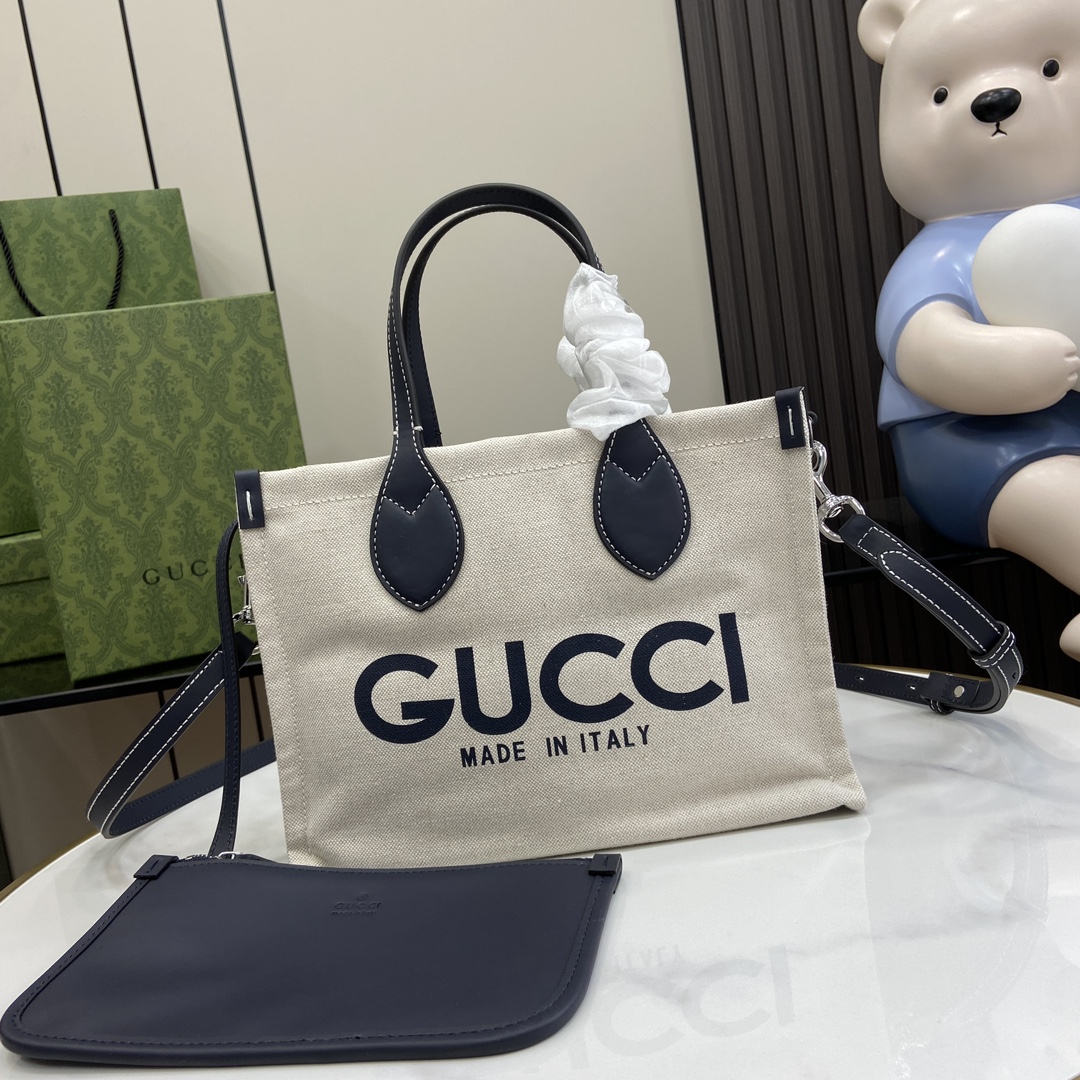 G*u*i mini tote bag with G*u*i print