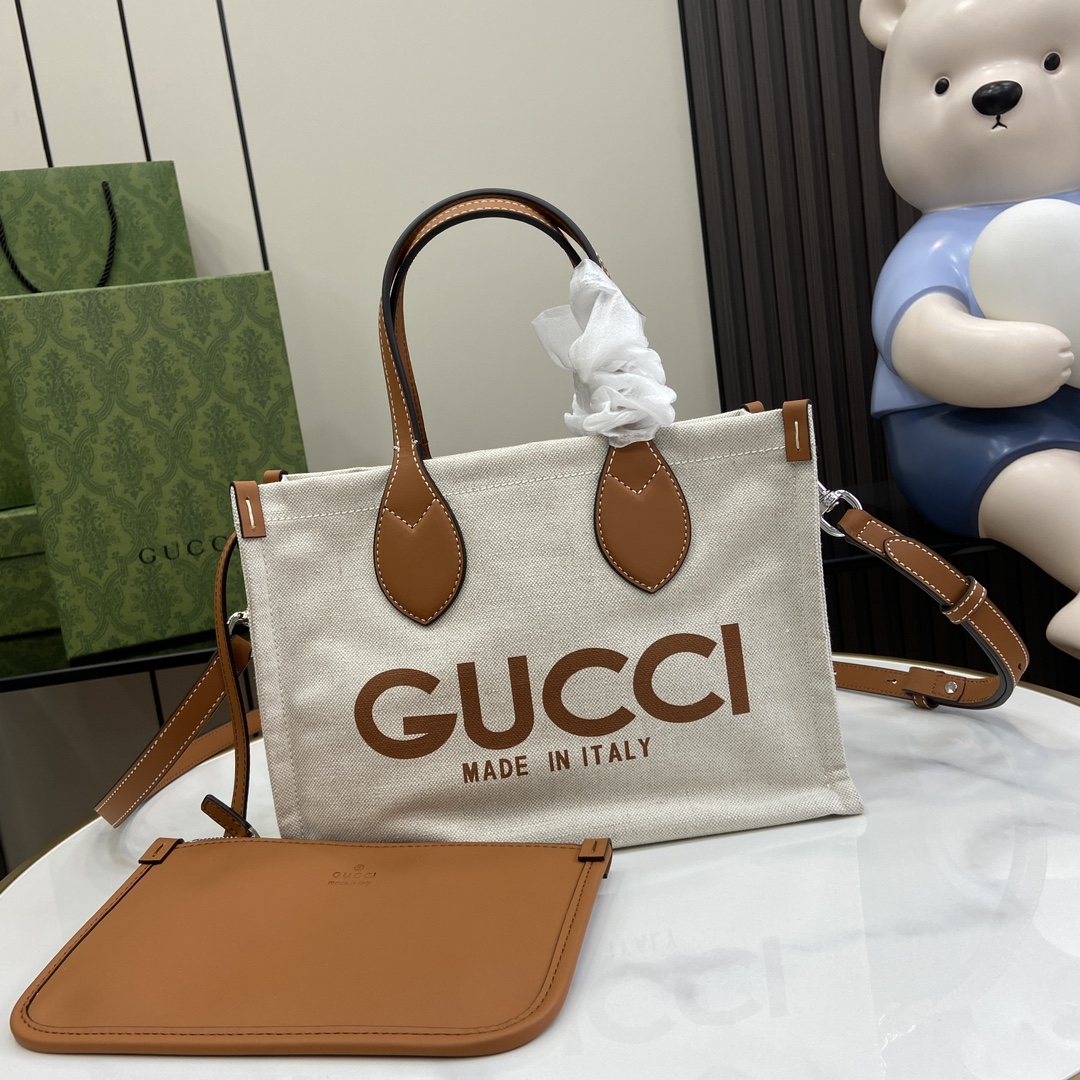 G*u*i mini tote bag with G*u*i print