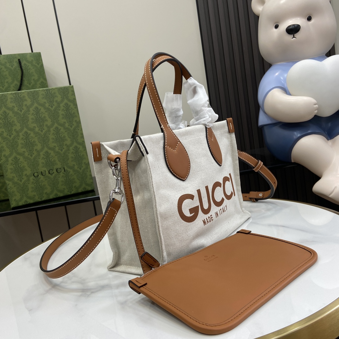 G*u*i mini tote bag with G*u*i print