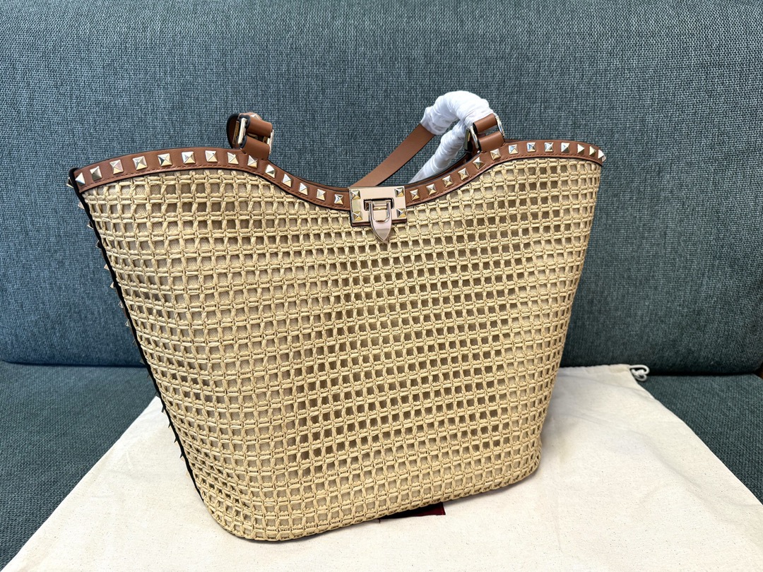 Valentino Raffia Tote Bag