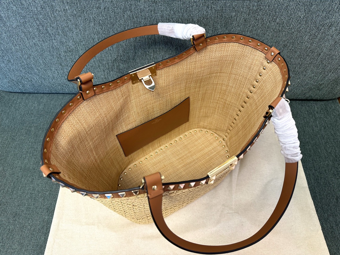 Valentino Raffia Tote Bag