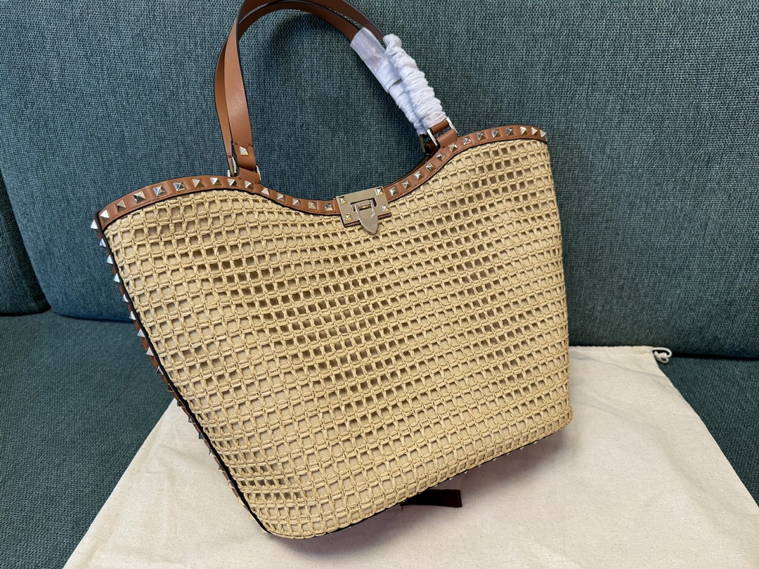 Valentino Raffia Tote Bag