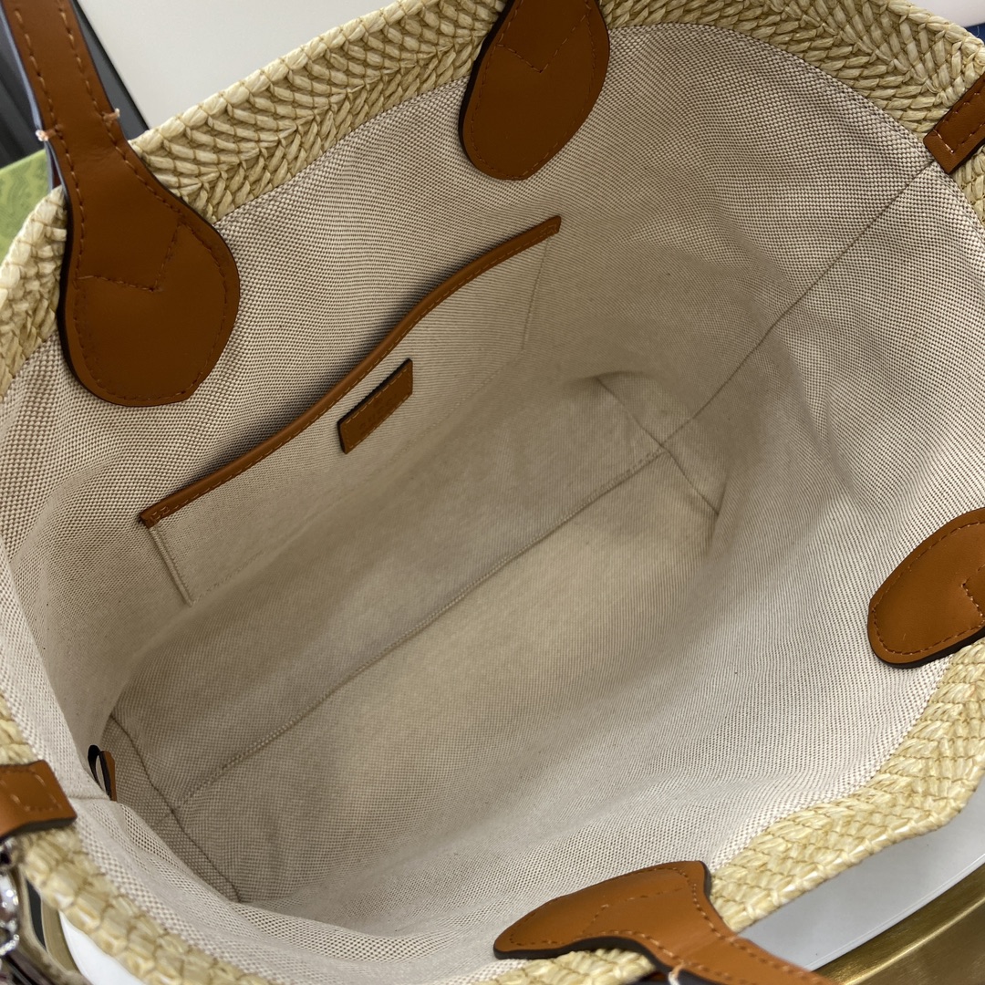 G*u*i small straw-effect tote